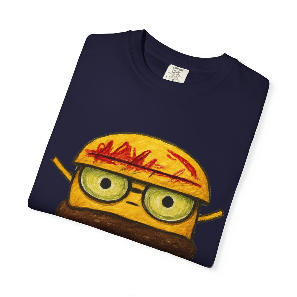 Dripping Cheeseburger Graphic T-Shirt — Retro Nerdy Burger Tee