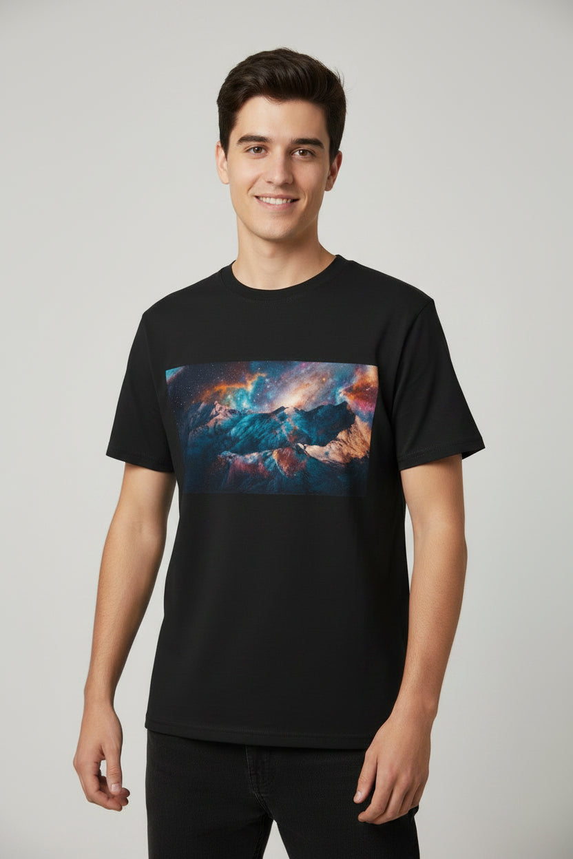 Galactic Mountains Landscape T-Shirt