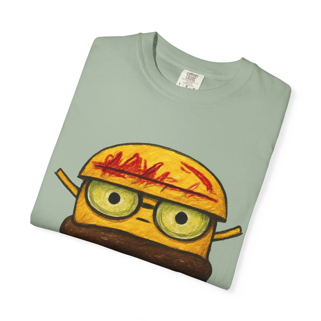 Dripping Cheeseburger Graphic T-Shirt — Retro Nerdy Burger Tee