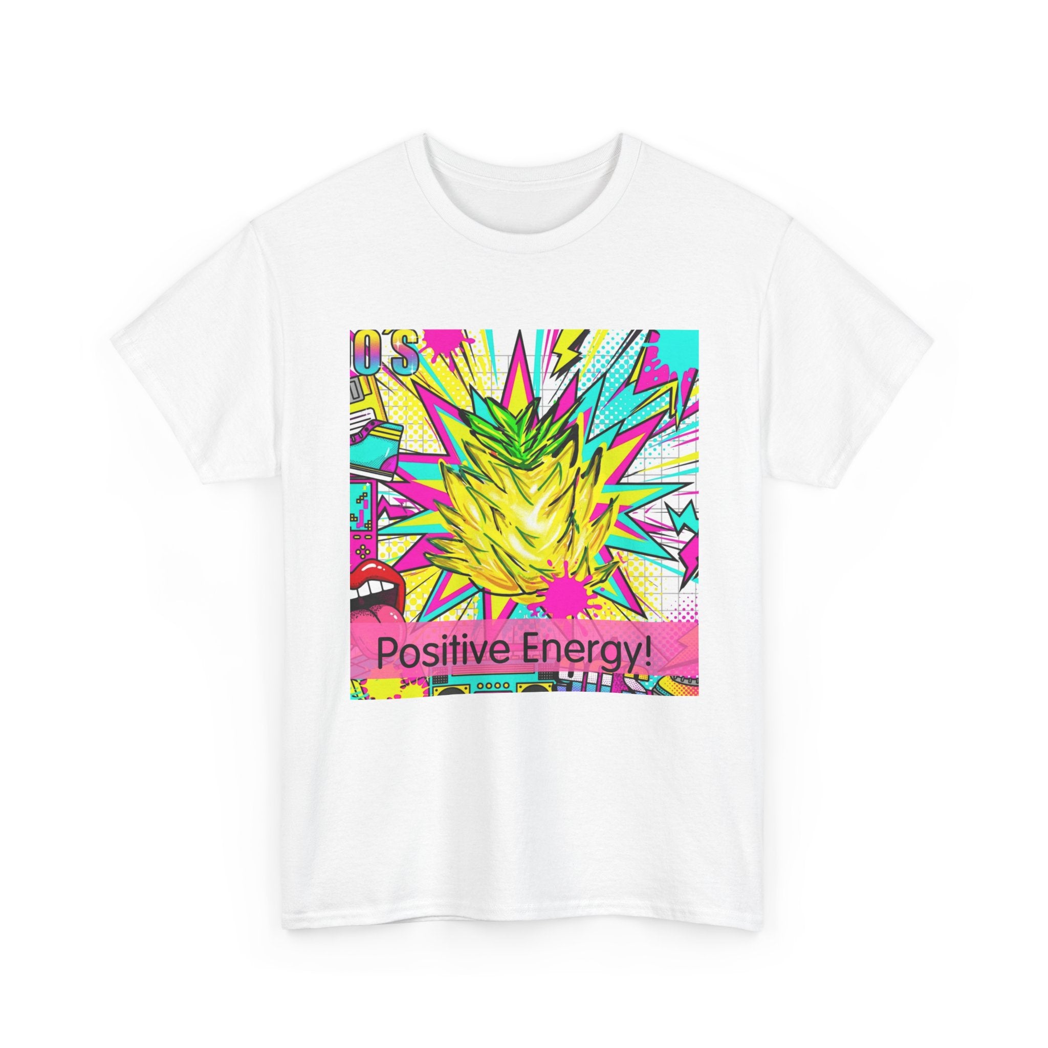 Retro 90s "Positive Energy" Neon Graphic Tee