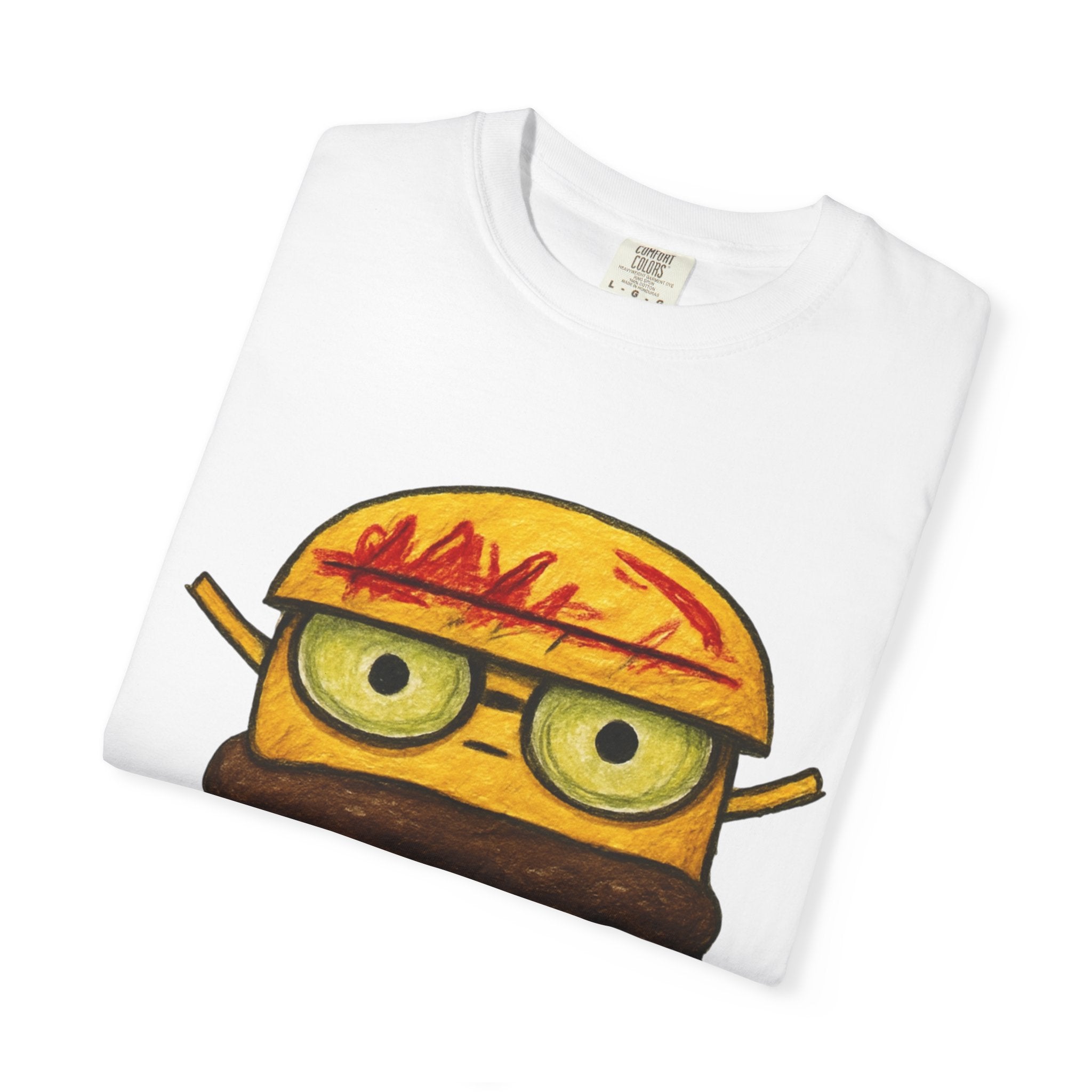 Dripping Cheeseburger Graphic T-Shirt — Retro Nerdy Burger Tee