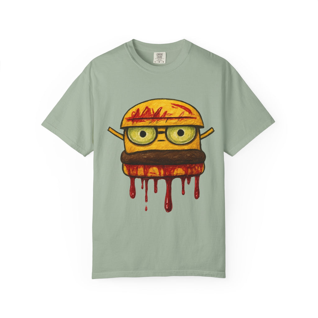 Dripping Cheeseburger Graphic T-Shirt — Retro Nerdy Burger Tee