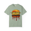 Dripping Cheeseburger Graphic T-Shirt — Retro Nerdy Burger Tee