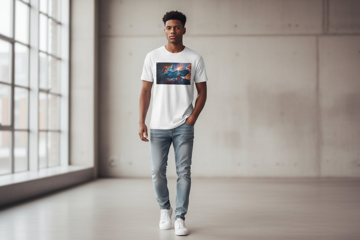 Galactic Mountains Landscape T-Shirt