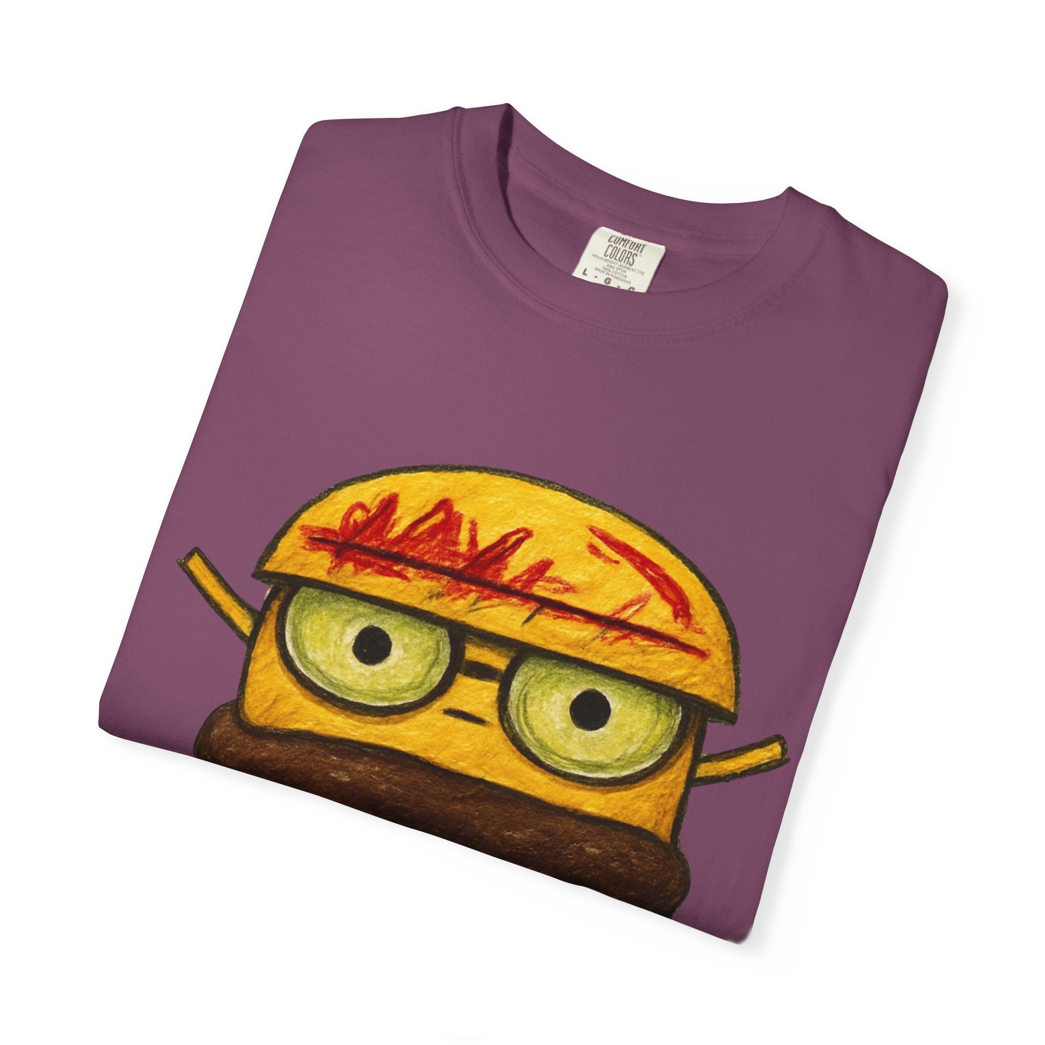 Dripping Cheeseburger Graphic T-Shirt — Retro Nerdy Burger Tee