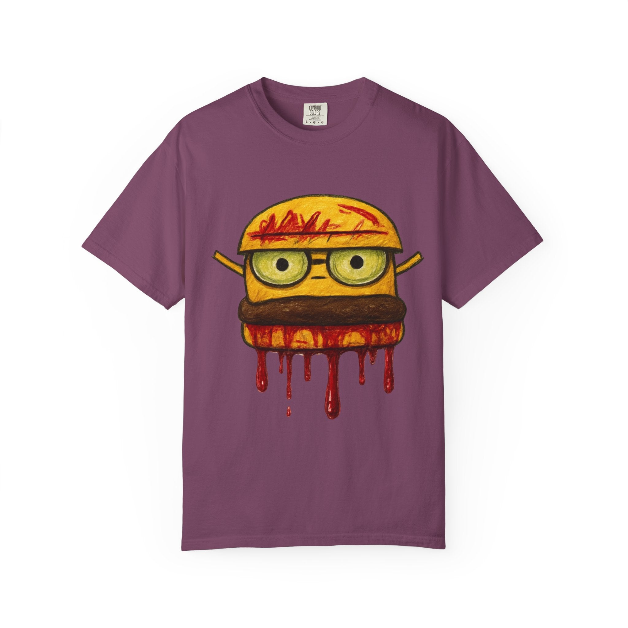 Dripping Cheeseburger Graphic T-Shirt — Retro Nerdy Burger Tee