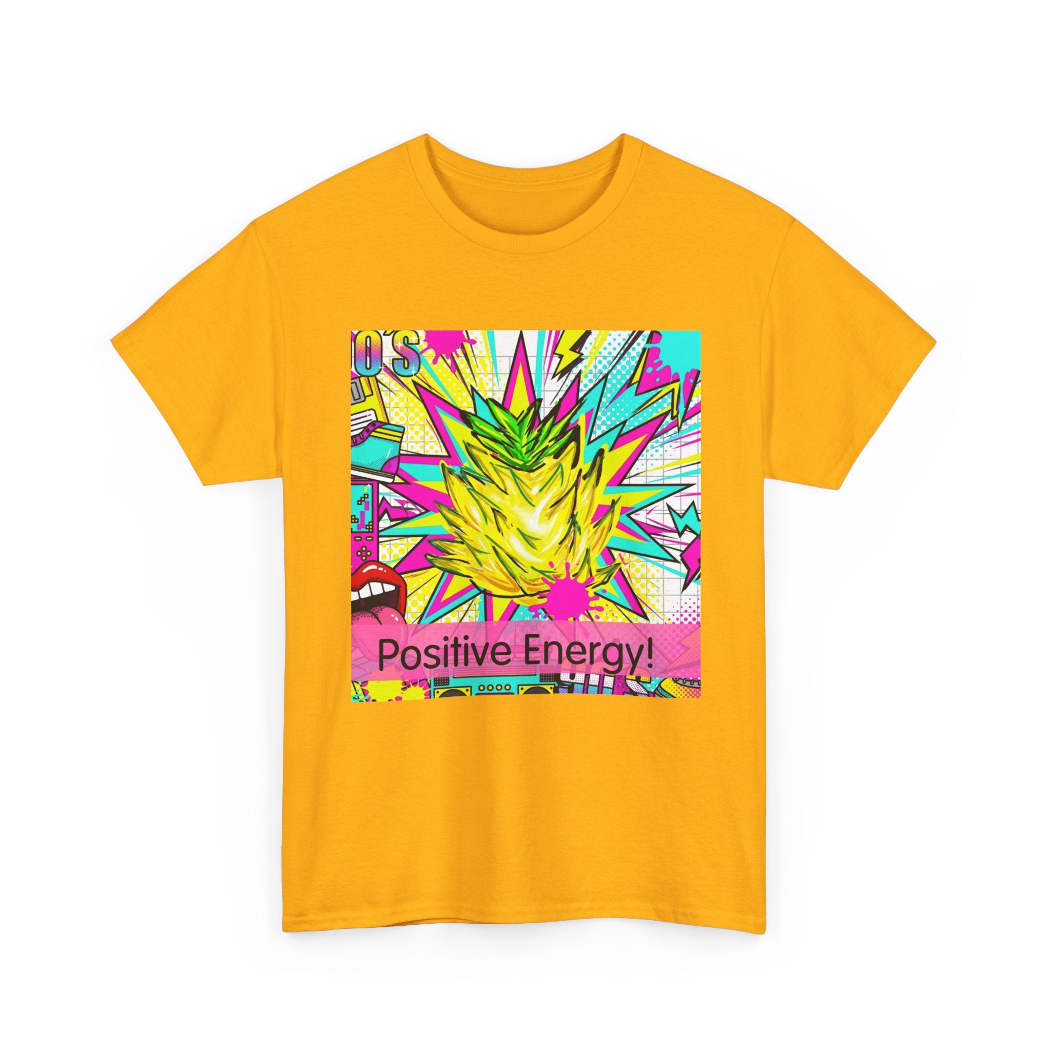 Retro 90s "Positive Energy" Neon Graphic Tee