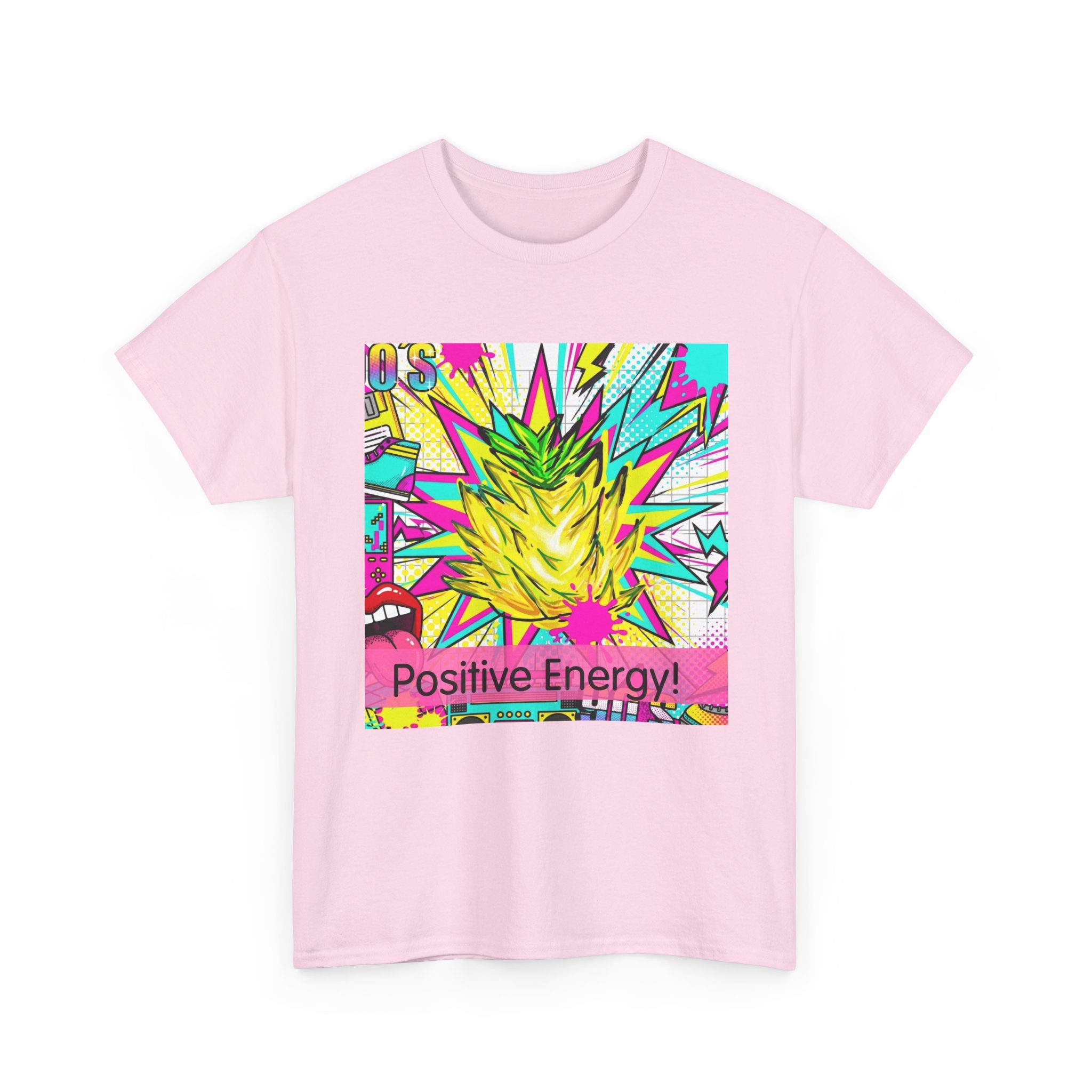 Retro 90s "Positive Energy" Neon Graphic Tee